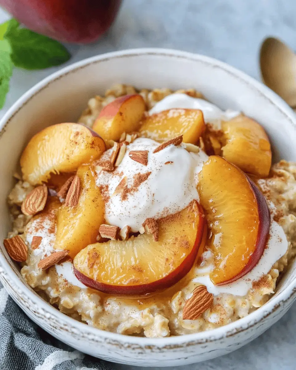 Baked Peaches and Cream Oatmeal First Image