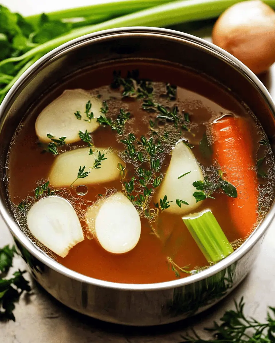 Homemade Vegetable Stock First Image First Image