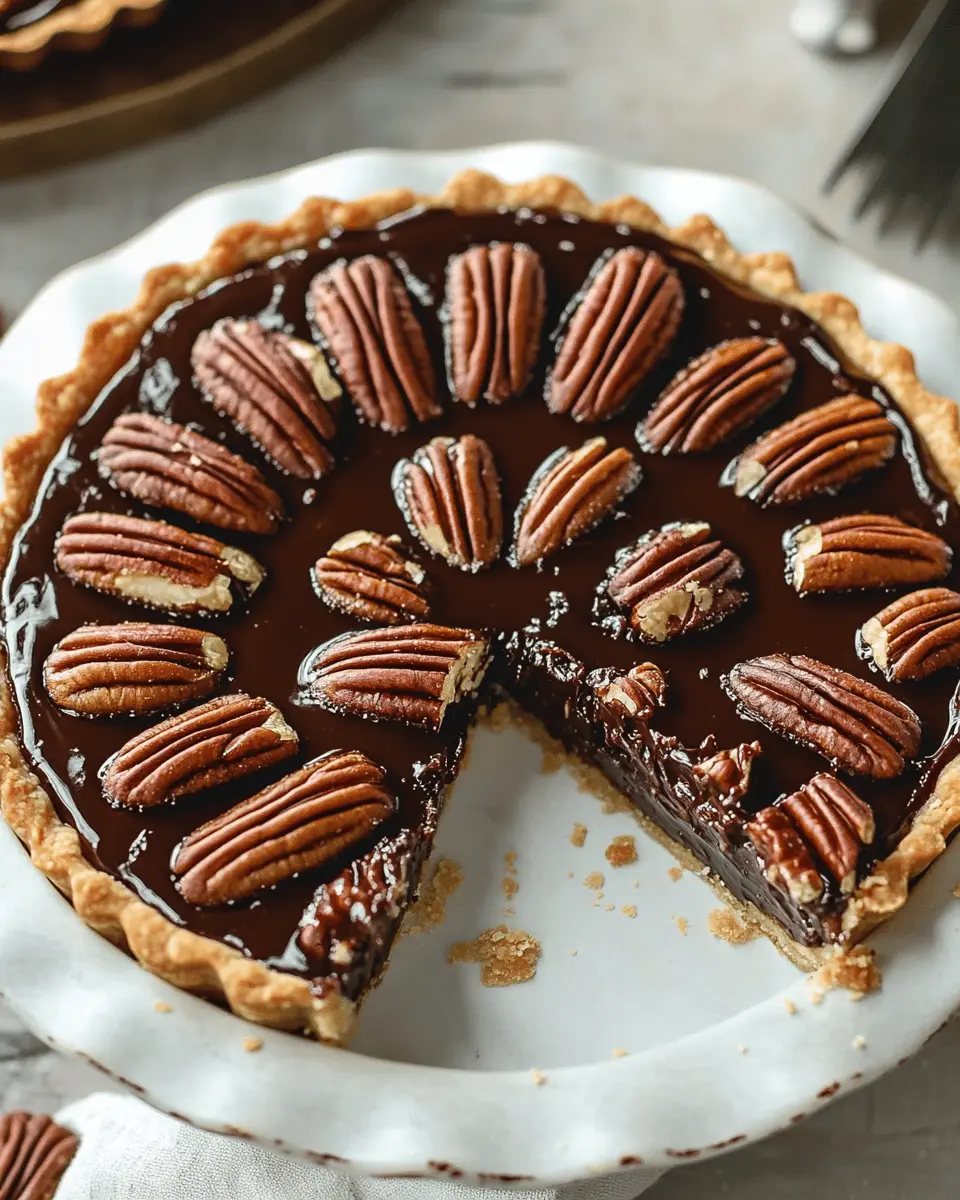 Chocolate Fudge Pecan Pie Tart First Image