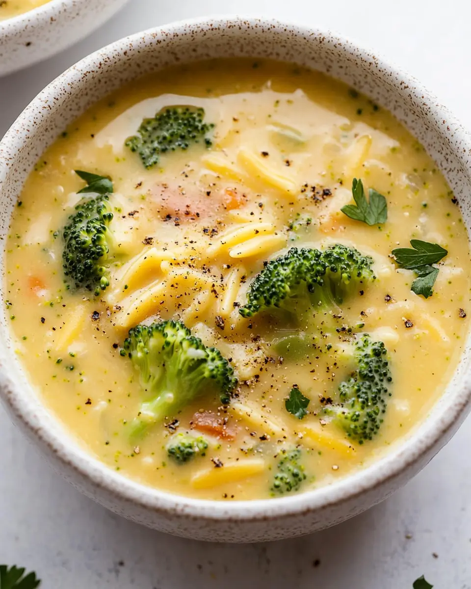 Broccoli Cheddar Orzo Soup First Image