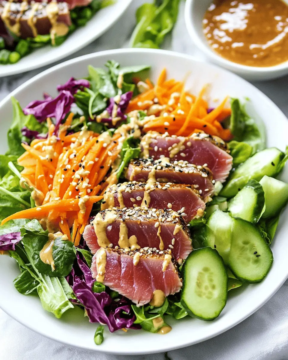 Ahi Tuna Salad with Sesame Ginger Dressing First Image First Image