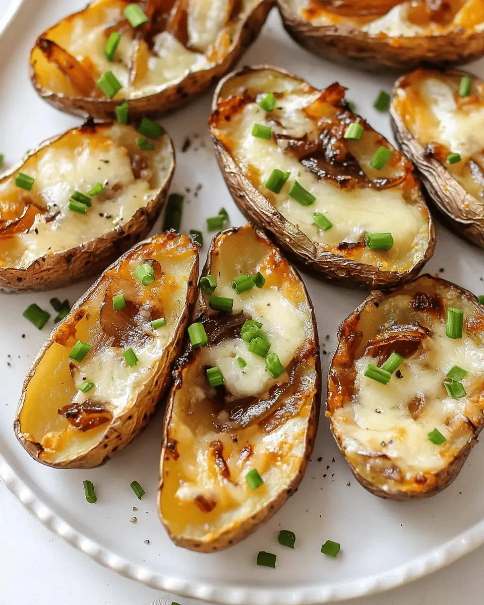 Smoked Cheddar and Caramelized Onion Potato Skins First Image First Image