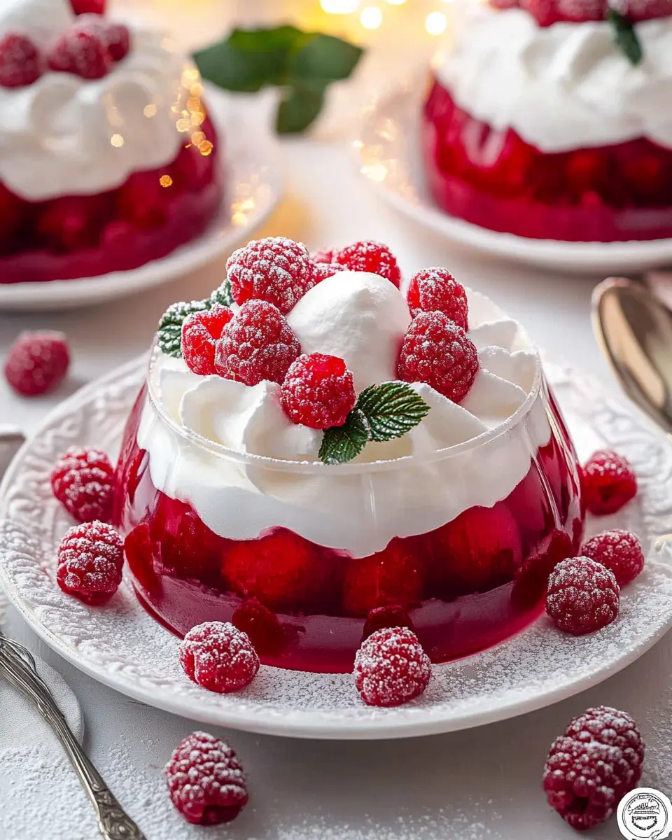 Snowy Raspberry Jello First Image First Image