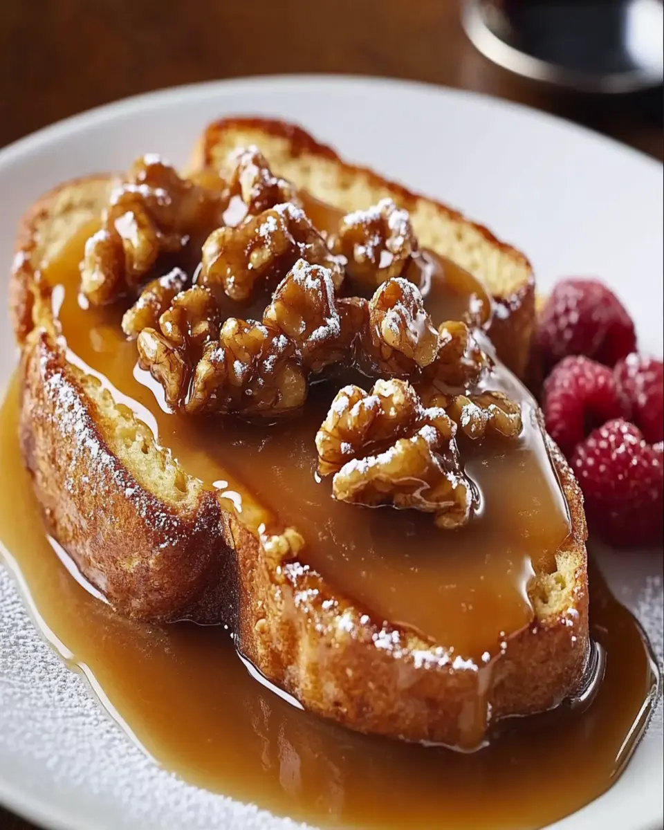 French toast with sticky toffee walnuts First Image First Image