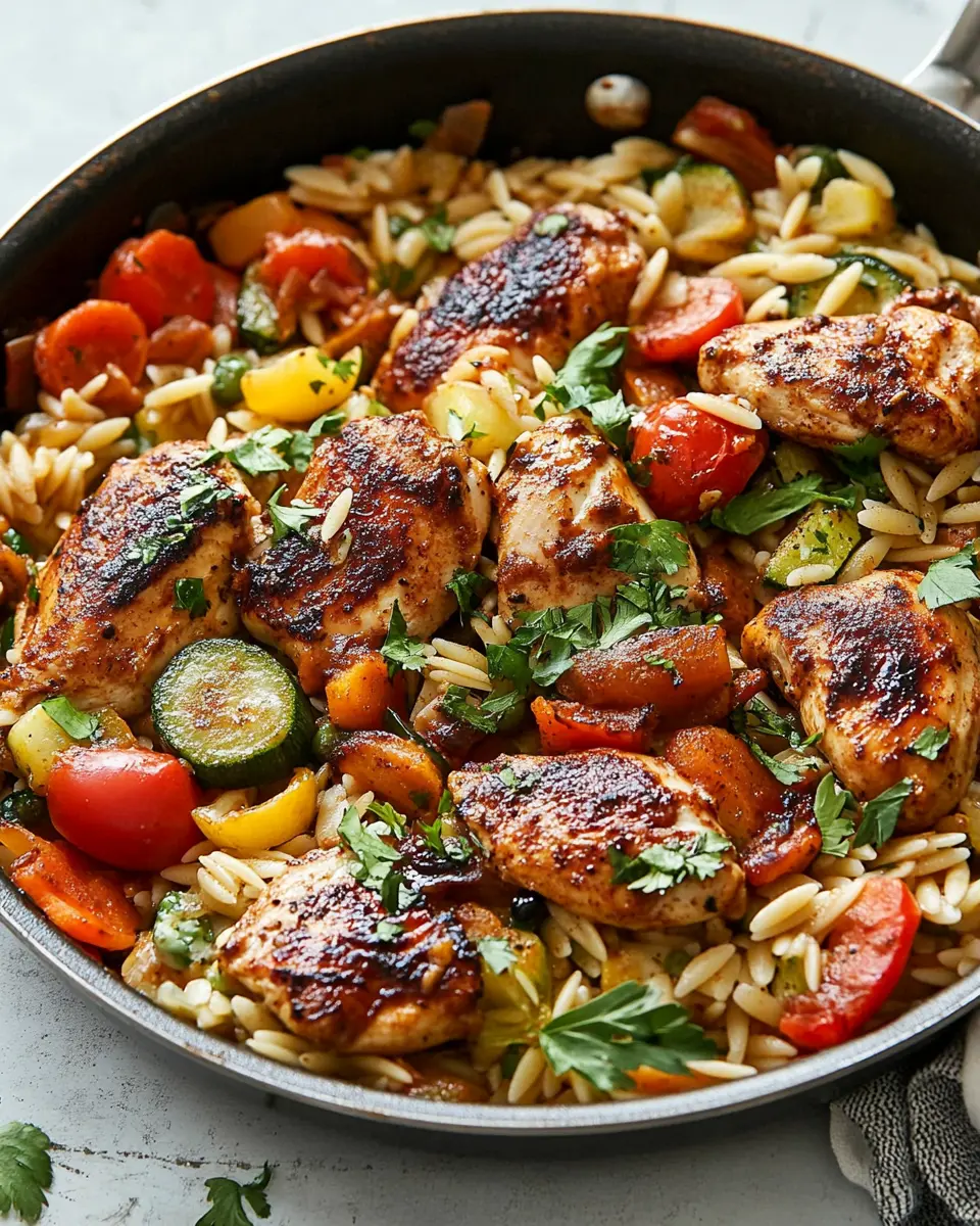 One-Pot Shawarma Chicken and Orzo Skillet First Image First Image