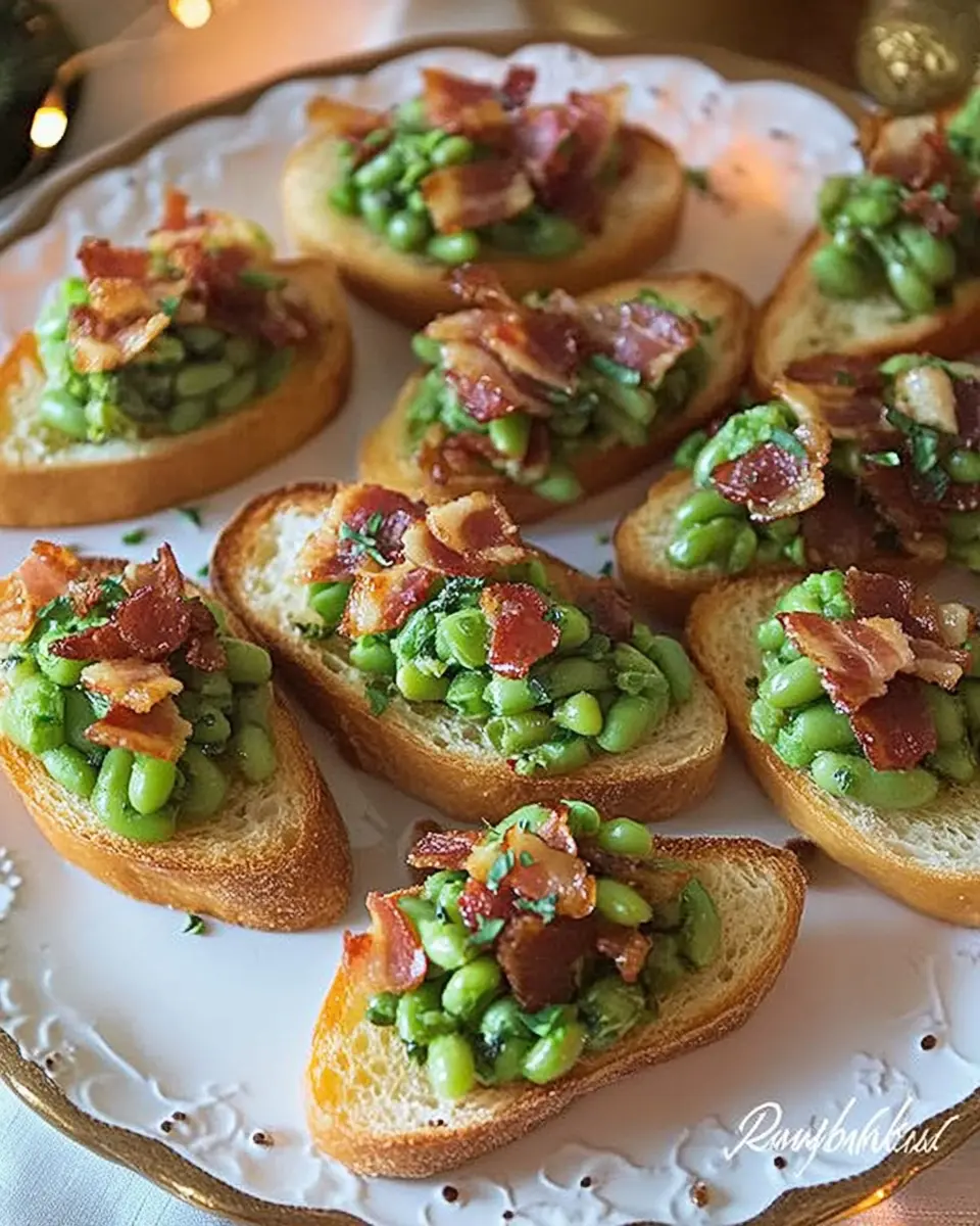Bean and pancetta crostini First Image First Image