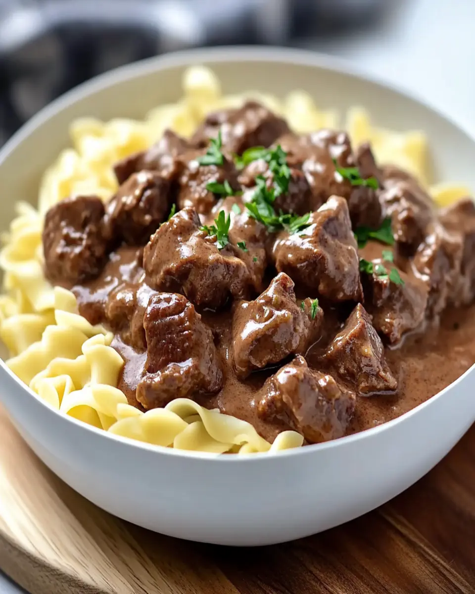 Creamy Beef Tips with Egg Noodles First Image First Image