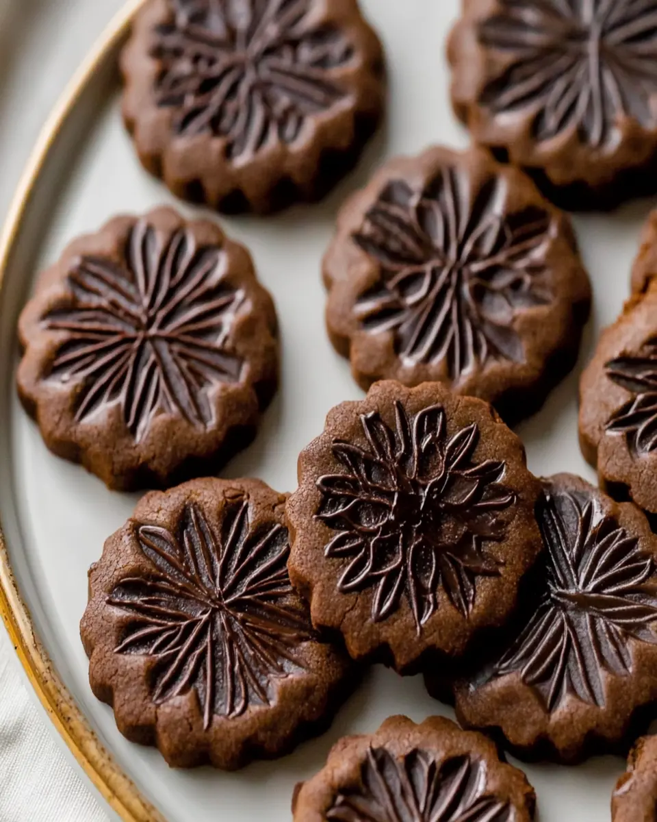 Stamped Chocolate Espresso Cookies First Image First Image