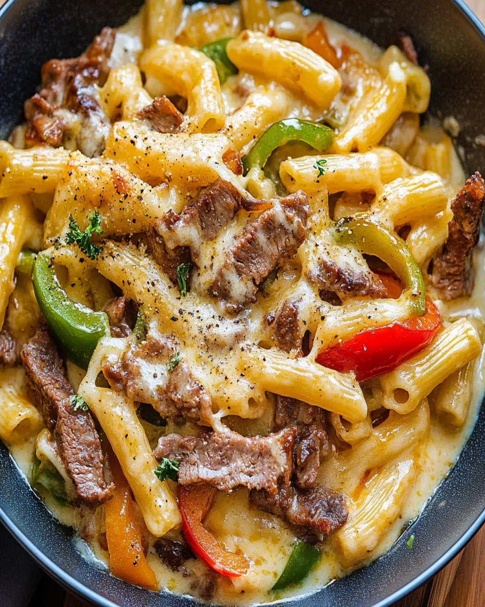 Philly Cheesesteak Pasta First Image First Image