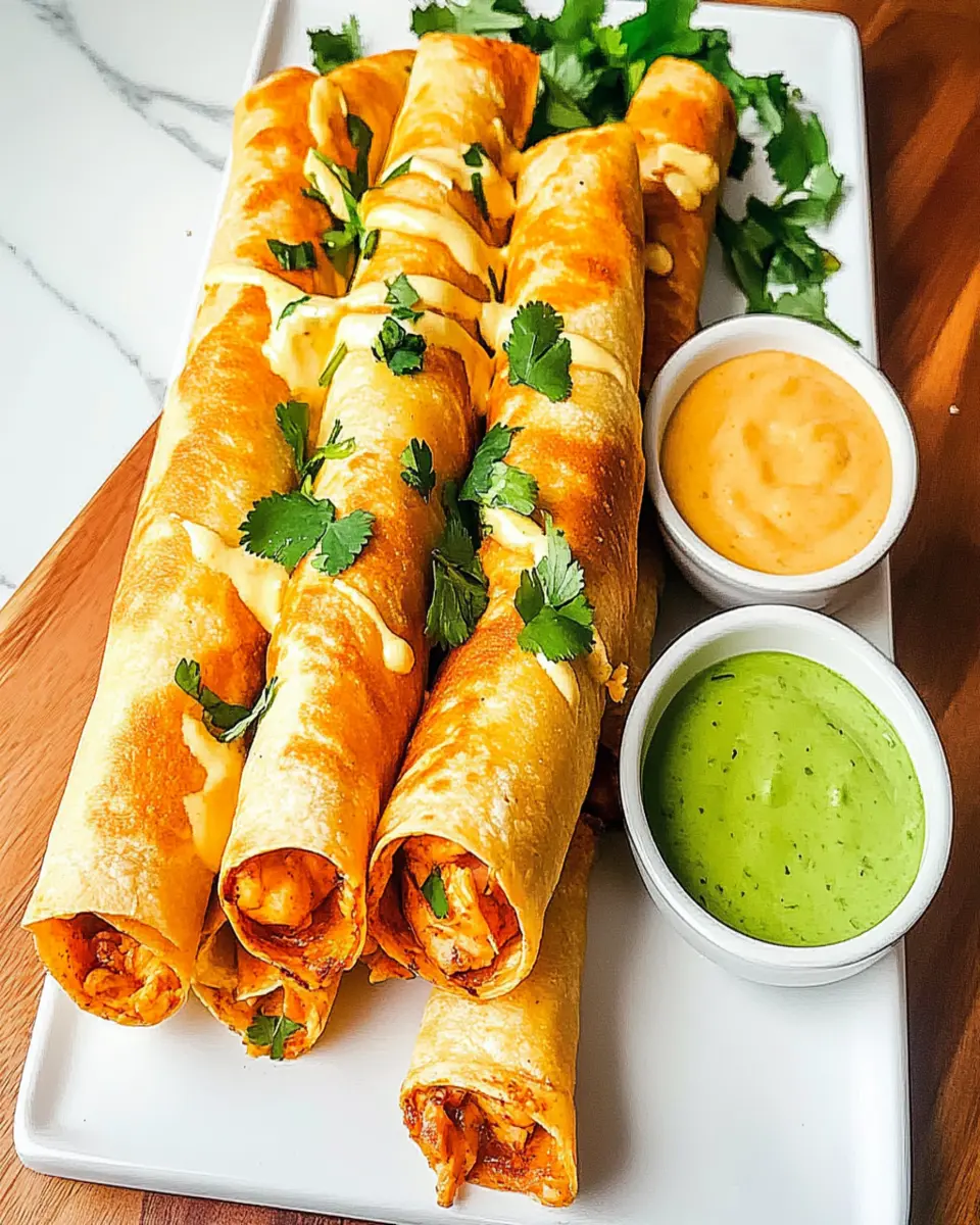 Air-Fryer Buffalo Chicken Taquitos First Image First Image