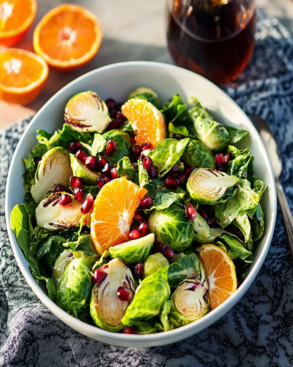 Crispy Brussels Sprouts Salad with Citrus-Maple Vinaigrette First Image First Image