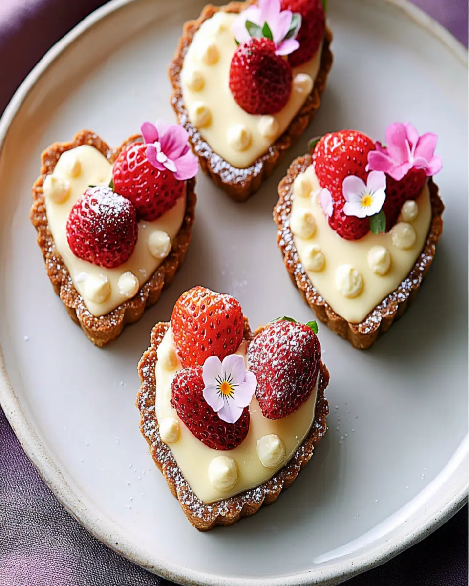 White chocolate cream heart tarts First Image First Image