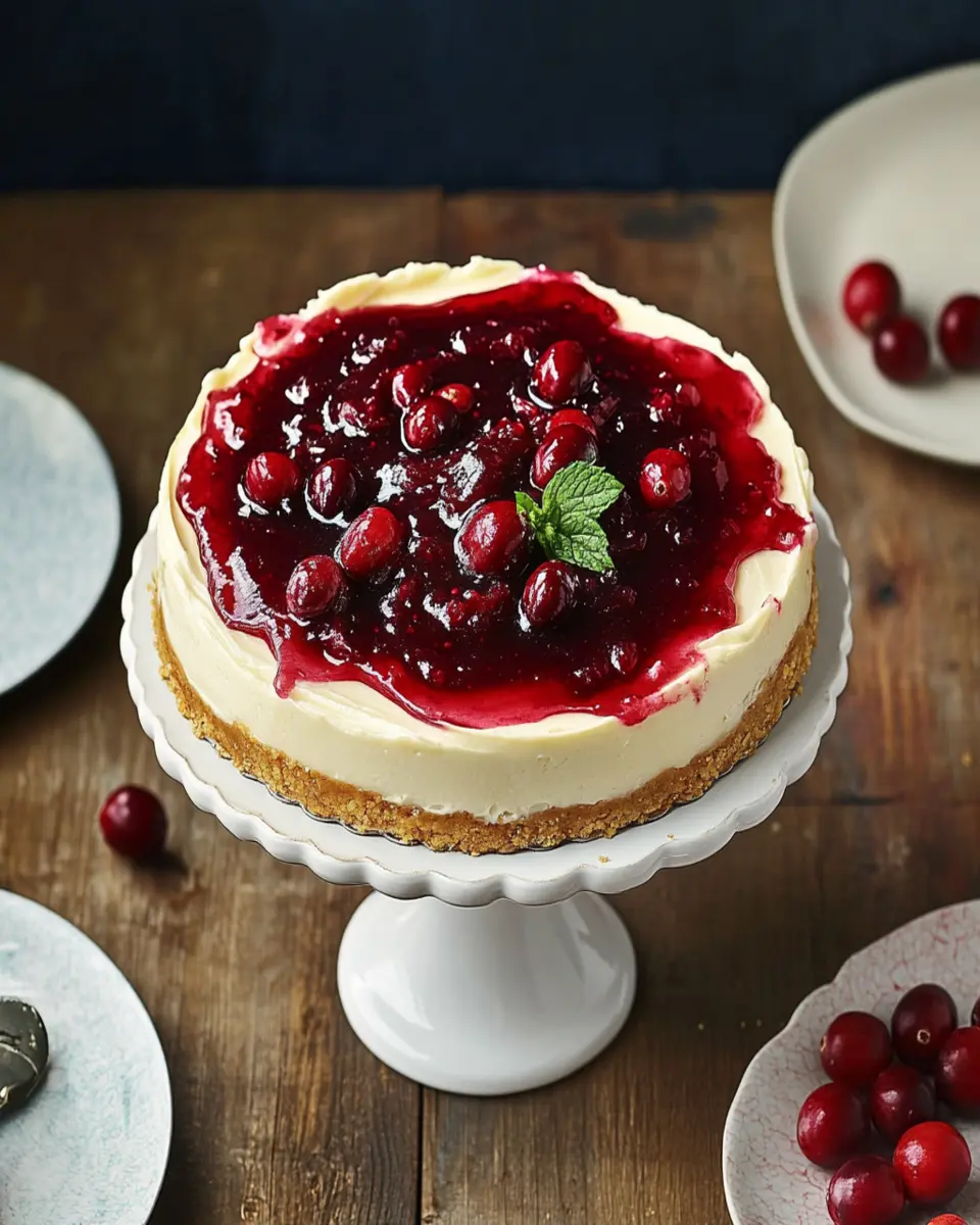 No-Bake Cranberry Cheesecake First Image First Image