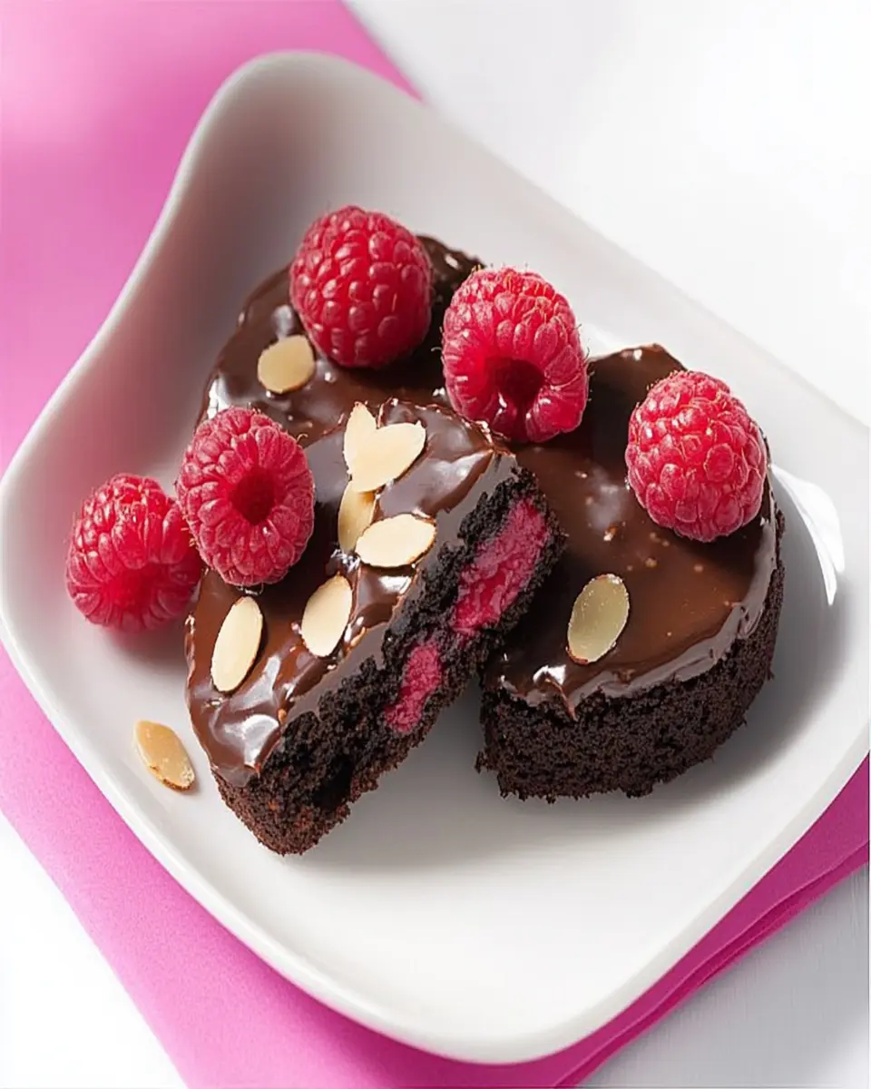 Almond & raspberry flourless chocolate cakes First Image First Image