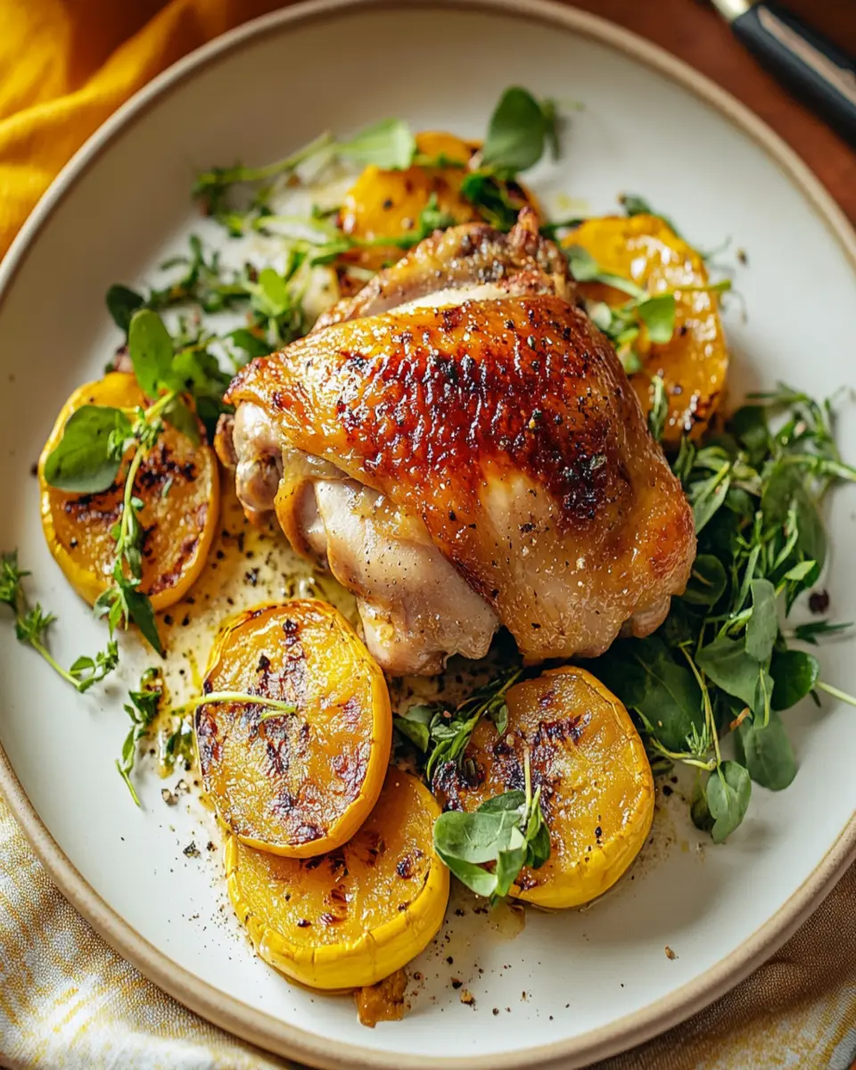 Roasted Chicken Thighs and Delicata Squash First Image First Image