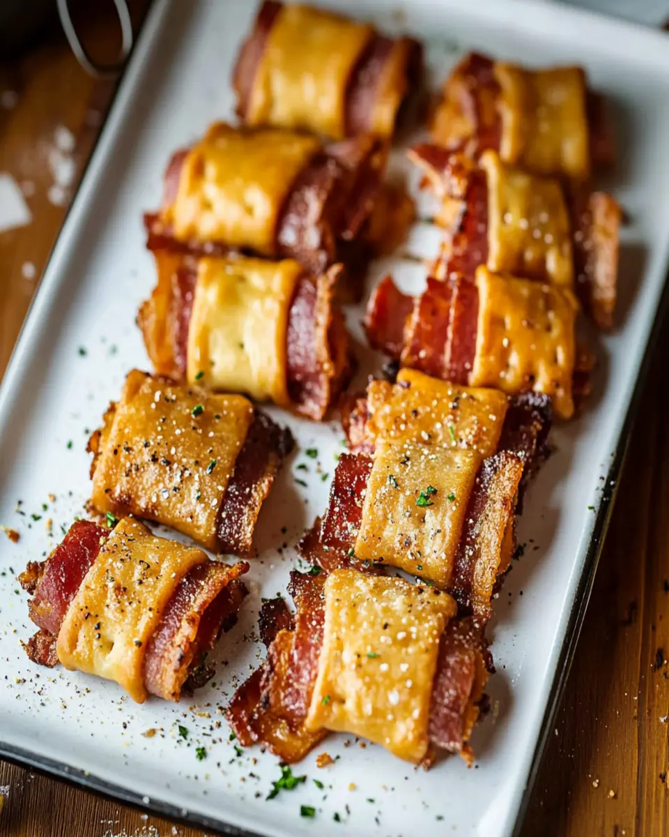 Bacon Wrapped Crackers First Image First Image