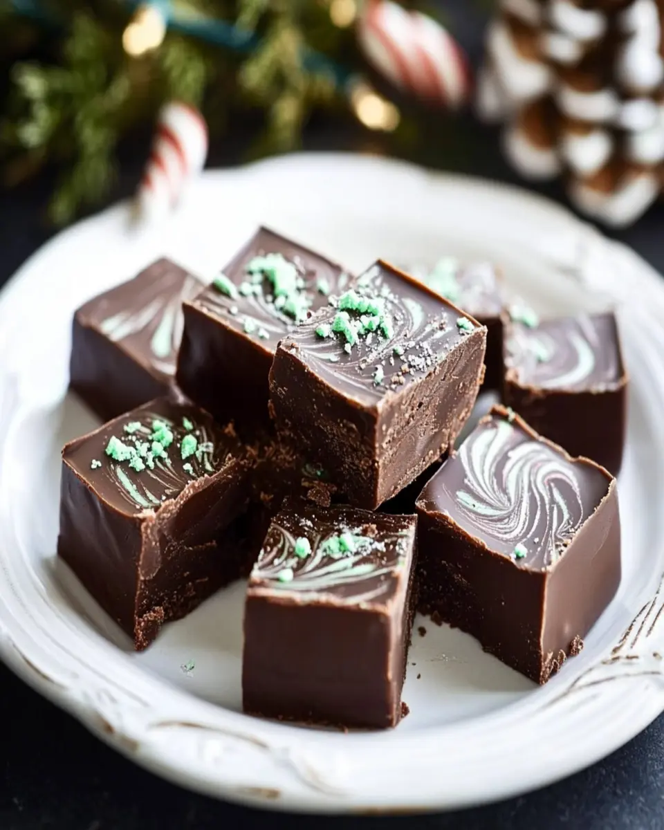 Chocolate peppermint fudge First Image First Image