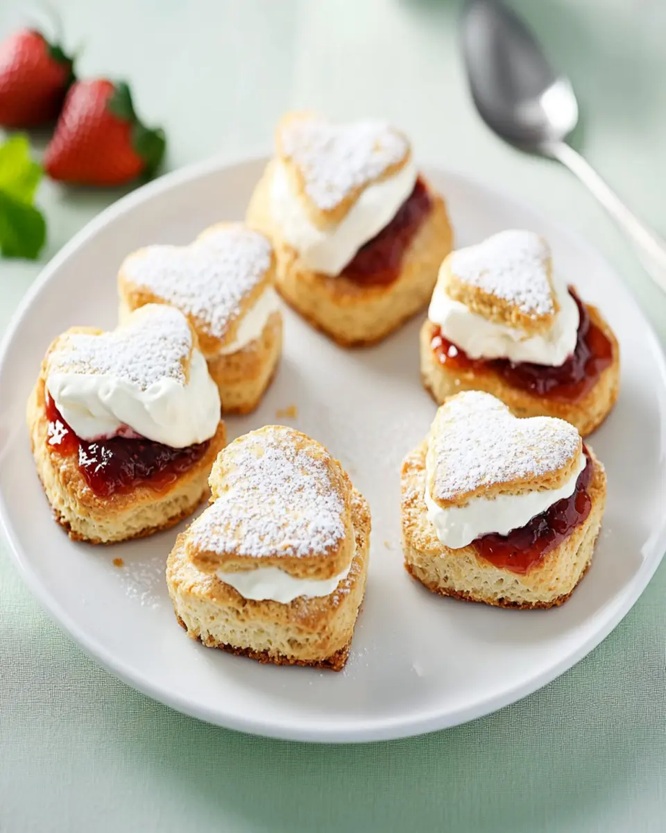 Jam and cream heart scones First Image First Image