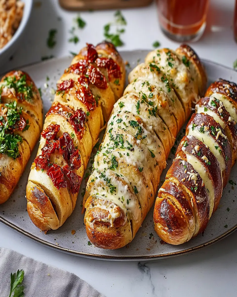 Hasselback garlic bread three ways First Image First Image