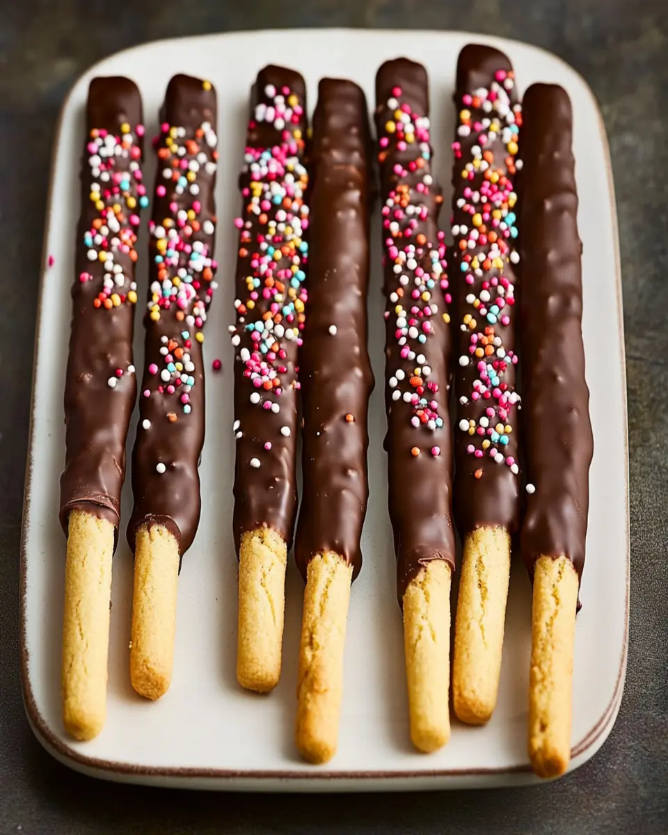 Chocolate-Dipped Cookie Sticks First Image First Image