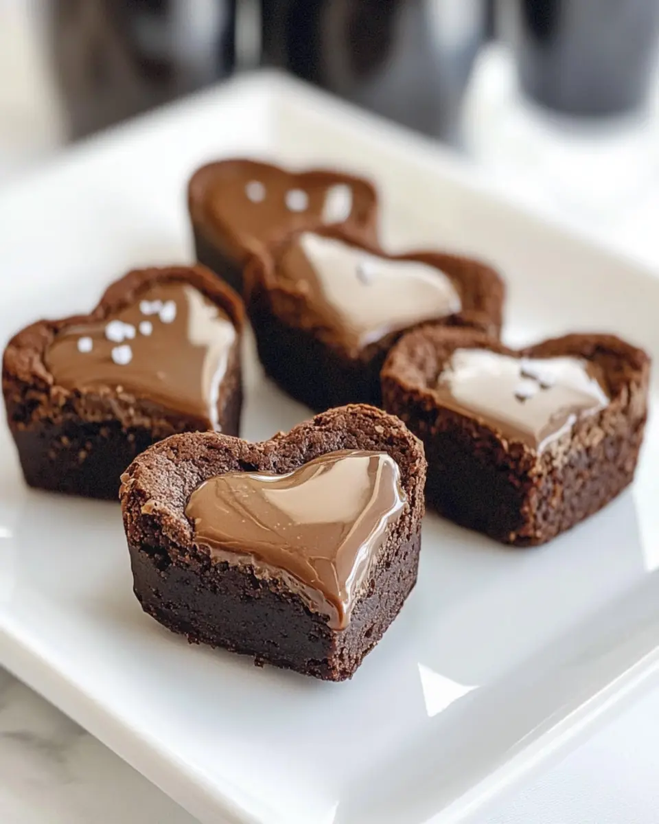 Chocolate caramel brownie hearts First Image First Image