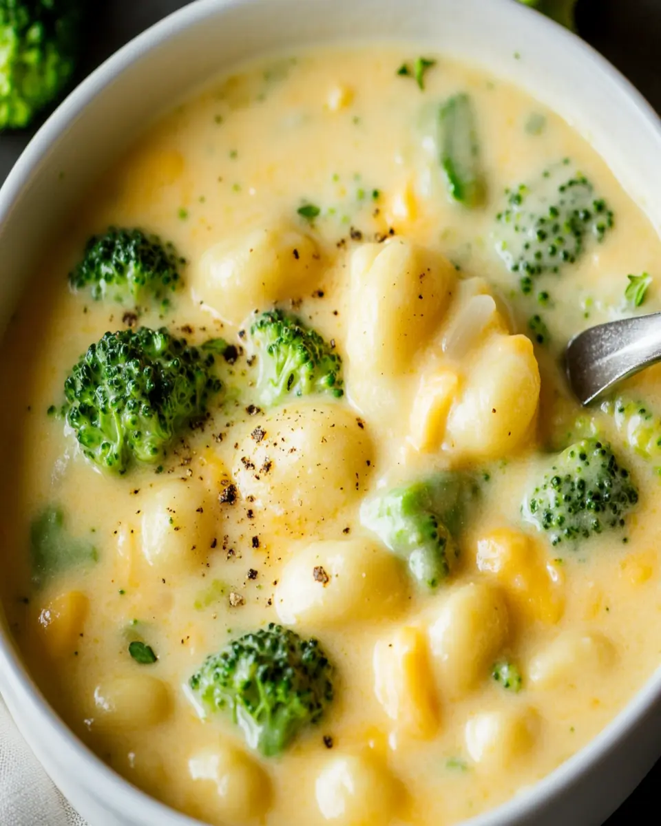 Broccoli Cheddar Gnocchi Soup First Image First Image
