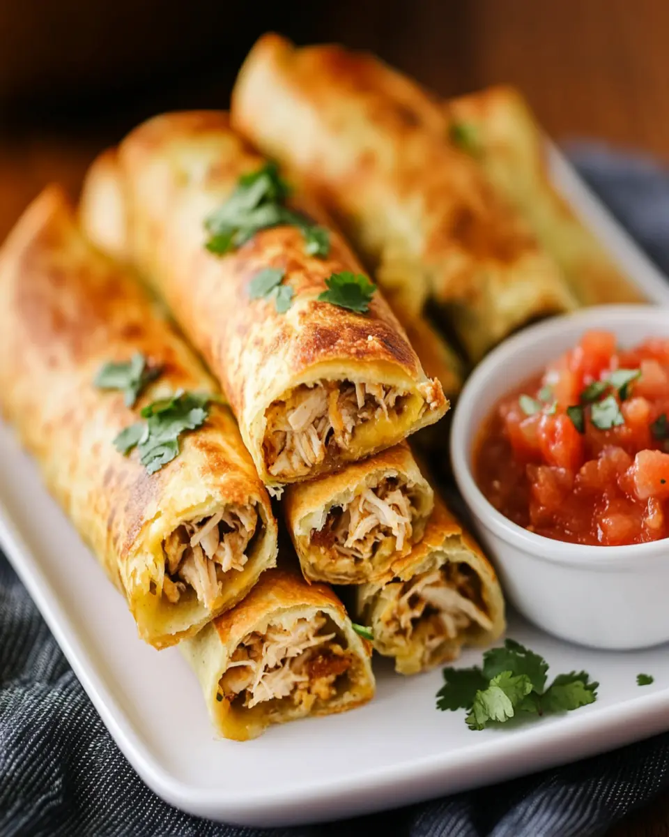 3-Ingredient Shredded Chicken Flautas First Image First Image