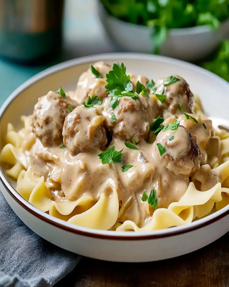 Dump and Bake Meatball Stroganoff First Image First Image