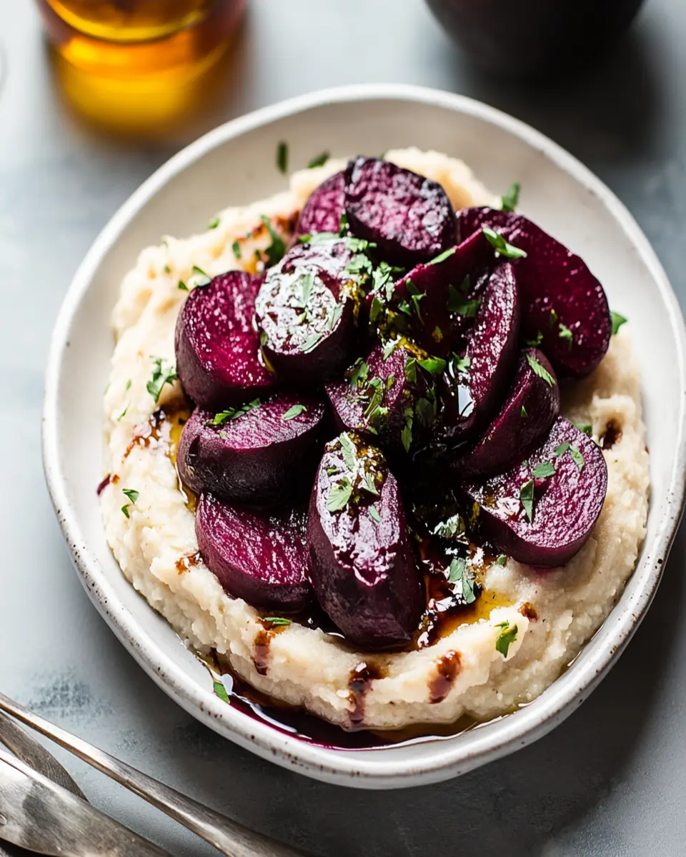 Vegan cauliflower mash with balsamic beets First Image First Image