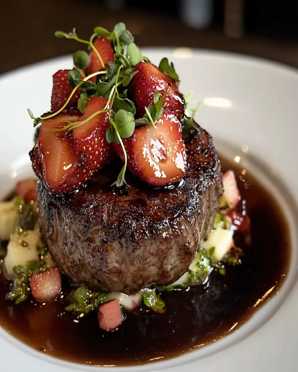 Filet Mignon and Balsamic Strawberries First Image First Image