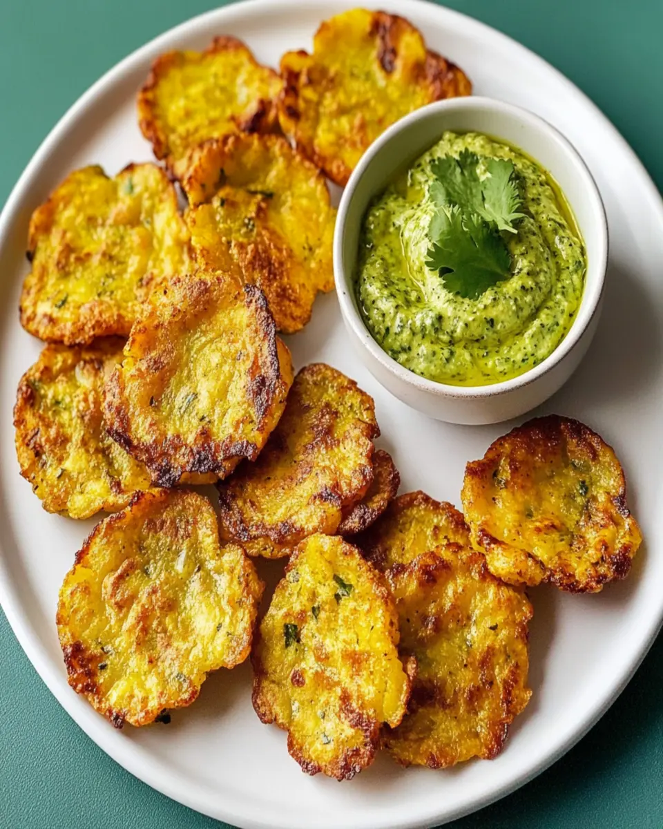 Air Fryer Tostones with Cilantro Dip First Image First Image