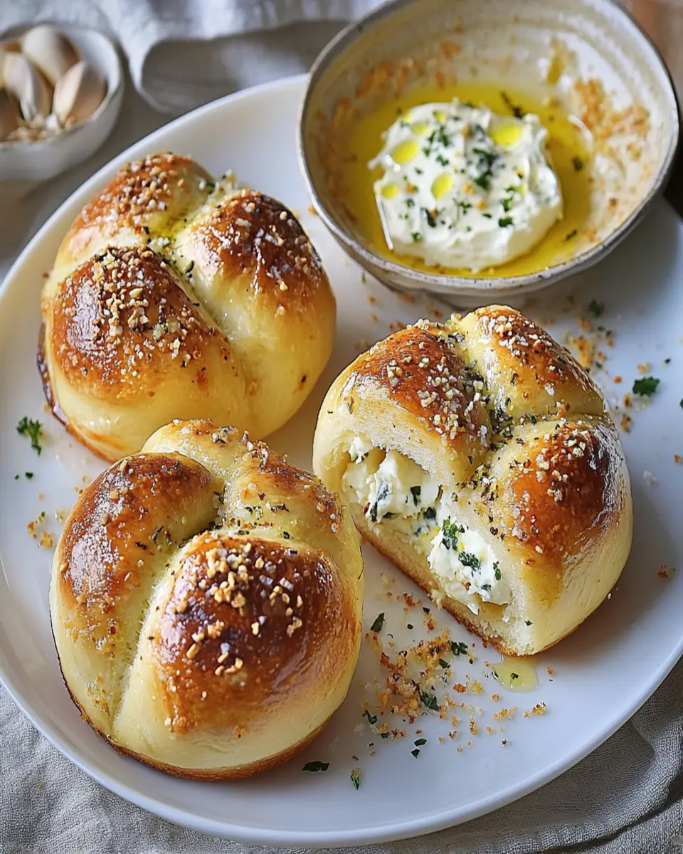 garlic rolls with cream cheese filling First Image First Image