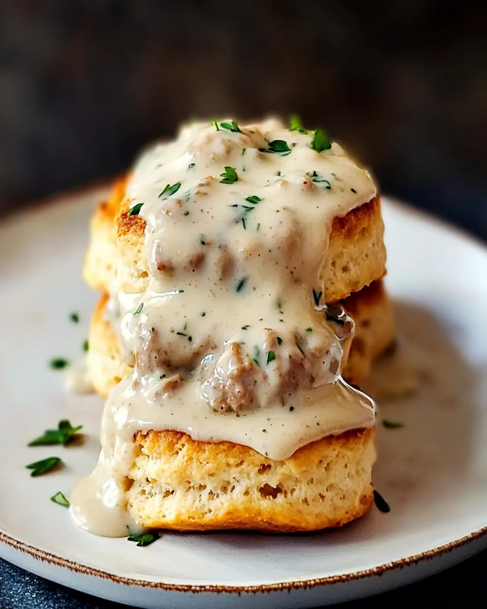 Biscuits with Sausage Gravy First Image First Image
