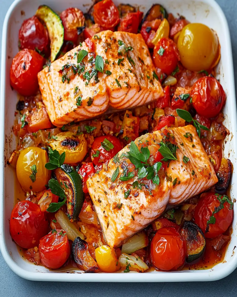 Salmon arrabbiata tray bake First Image First Image