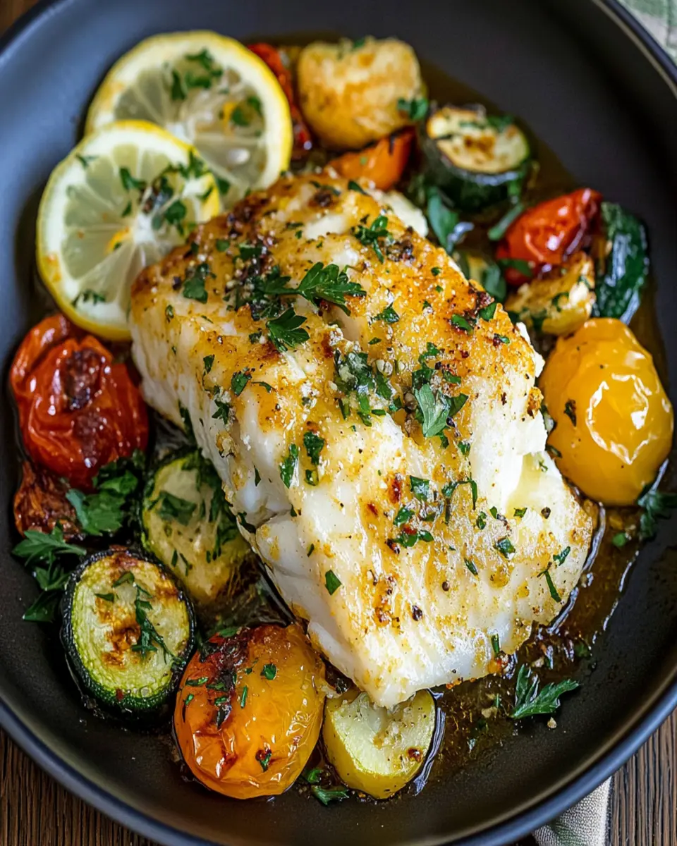 Baked Cod Recipe with Lemon and Garlic First Image First Image