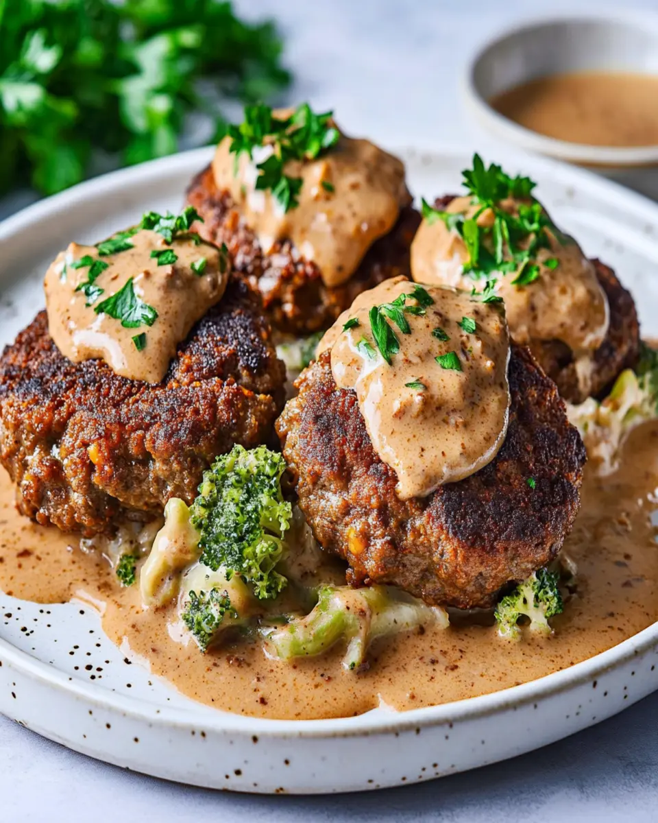 Air fryer beef rissoles with stroganoff sauce First Image First Image