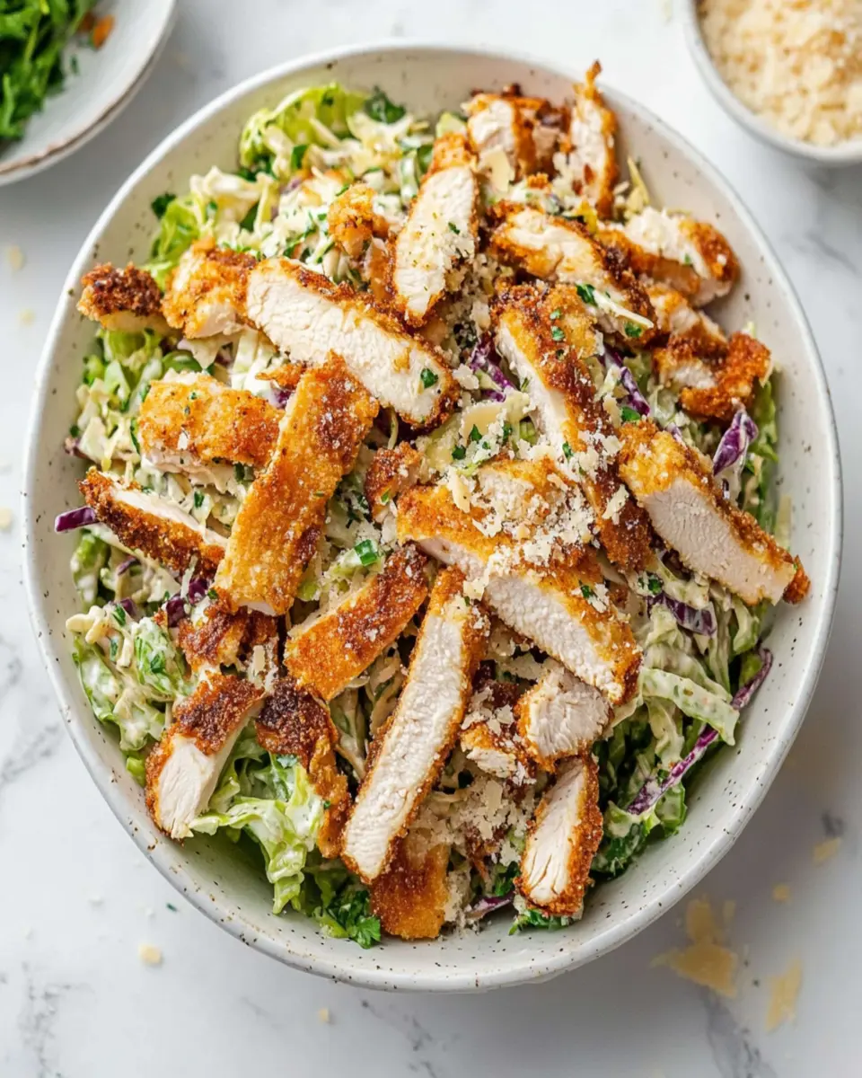 caesar slaw with crunchychiken First Image First Image