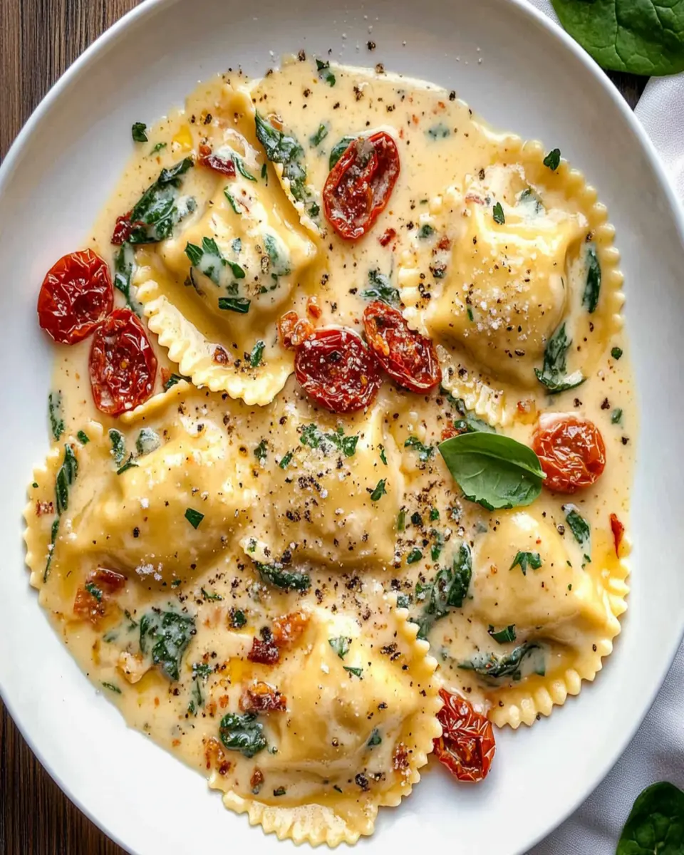 creamy in-dried tomato and spinach ravioli First Image First Image