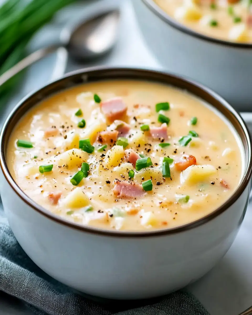 Cheesy Potato Soup with Ham First Image First Image