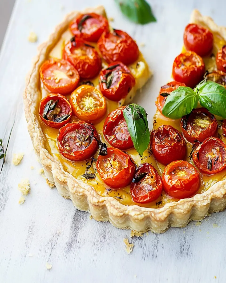 Roasted tomato and basil tart First Image First Image