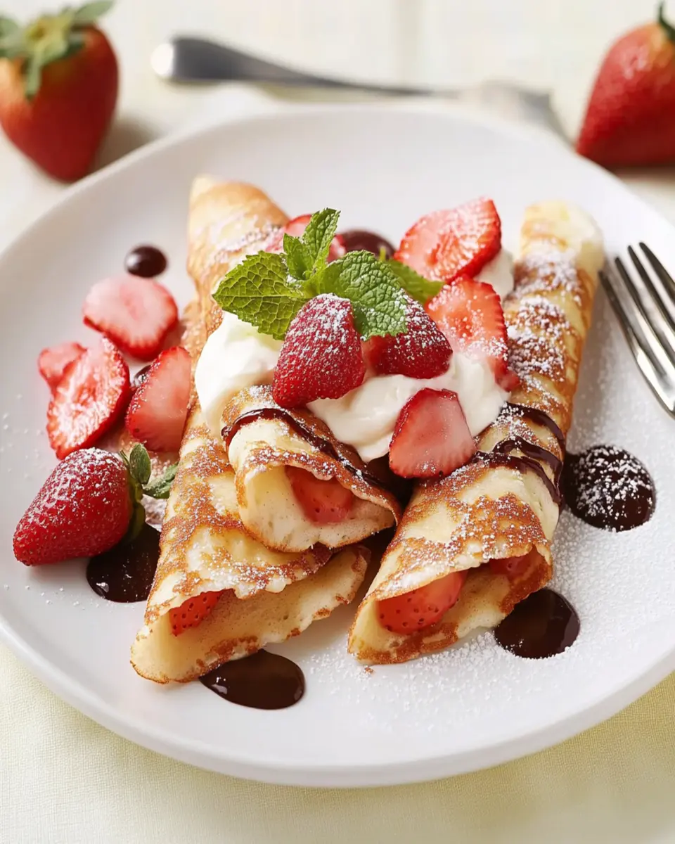 Creamy Strawberry Crepes First Image First Image