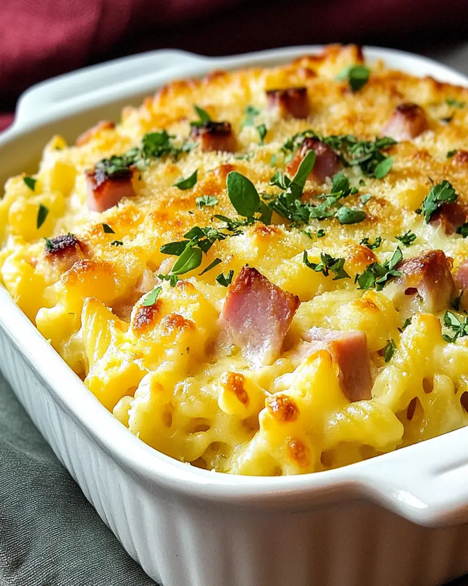 Ham and Cheese Pasta Casserole First Image First Image