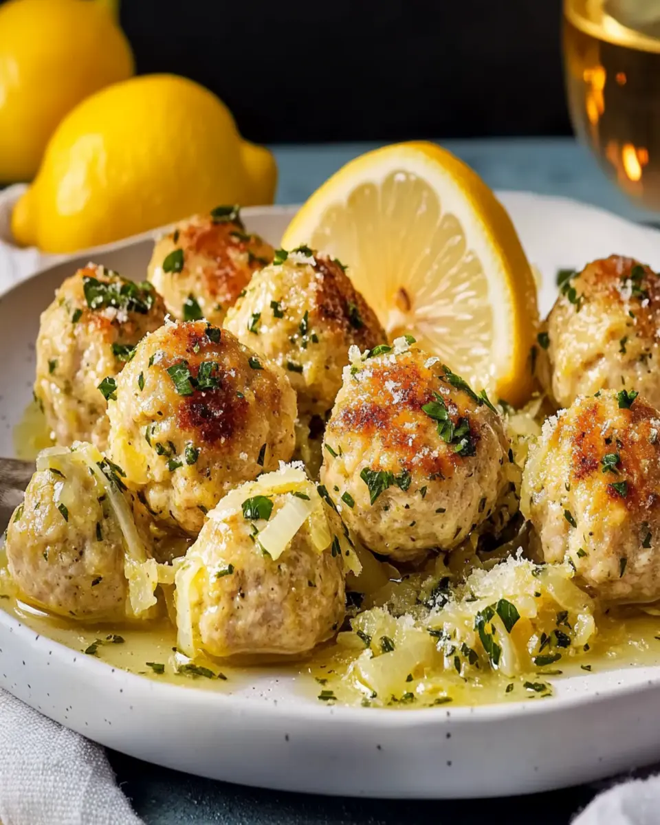Lemony Chicken Piccata Meatballs First Image First Image