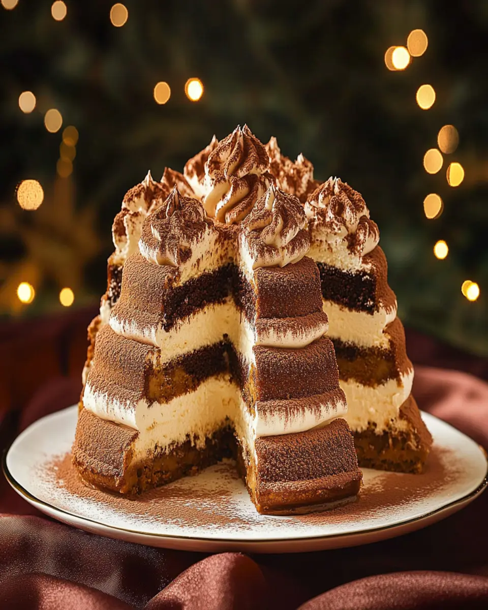 Pandoro tiramisu tree cake First Image First Image