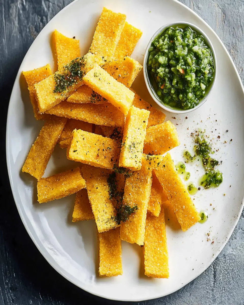 Polenta chips with salsa verde First Image First Image
