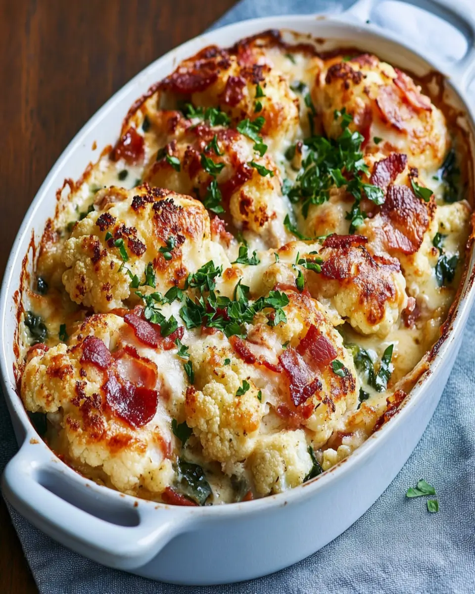Creamy chicken, bacon and cauliflower bak First Image First Image