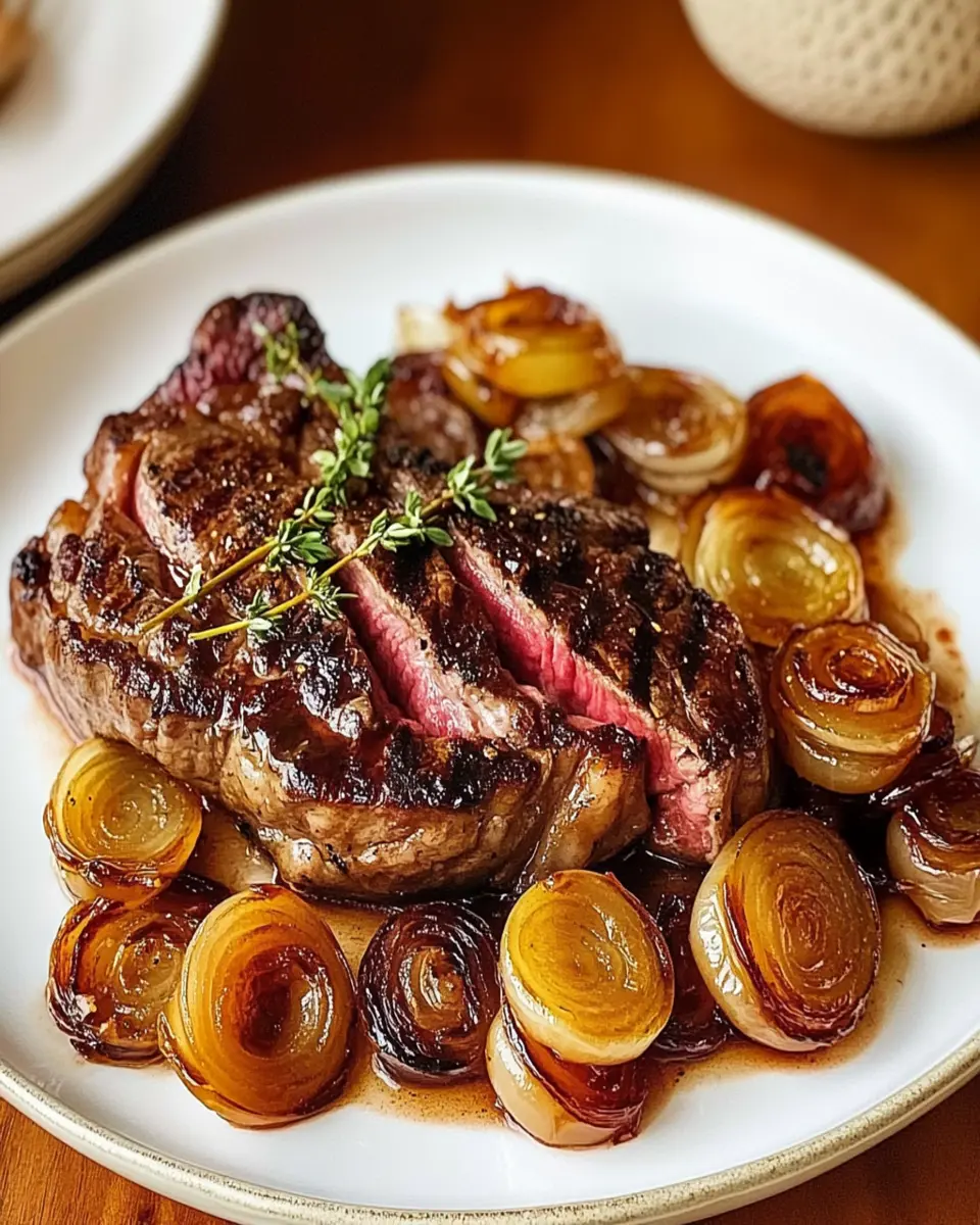 Steak with Maple Cippolini Onions First Image First Image