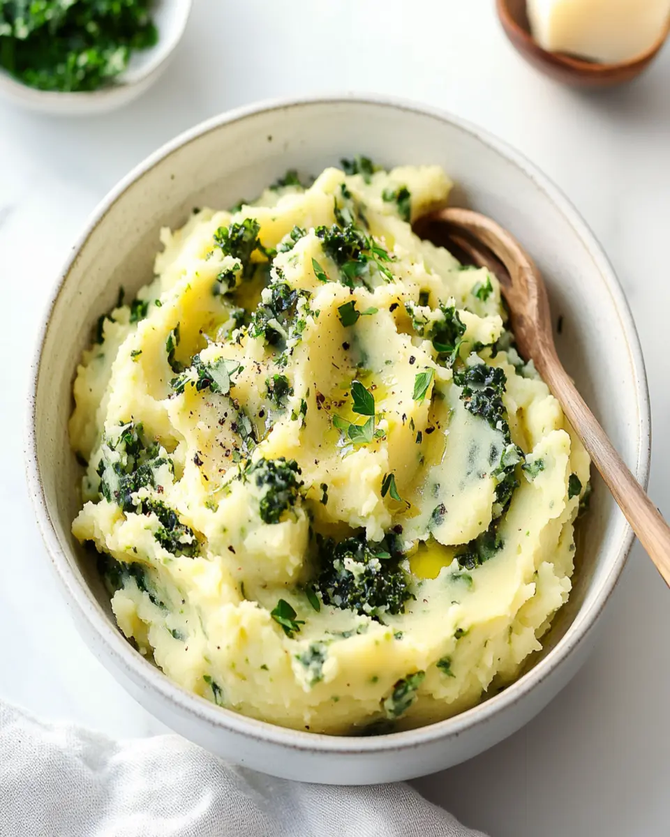 Kale & Olive Oil Vegan Mashed Potatoes First Image First Image