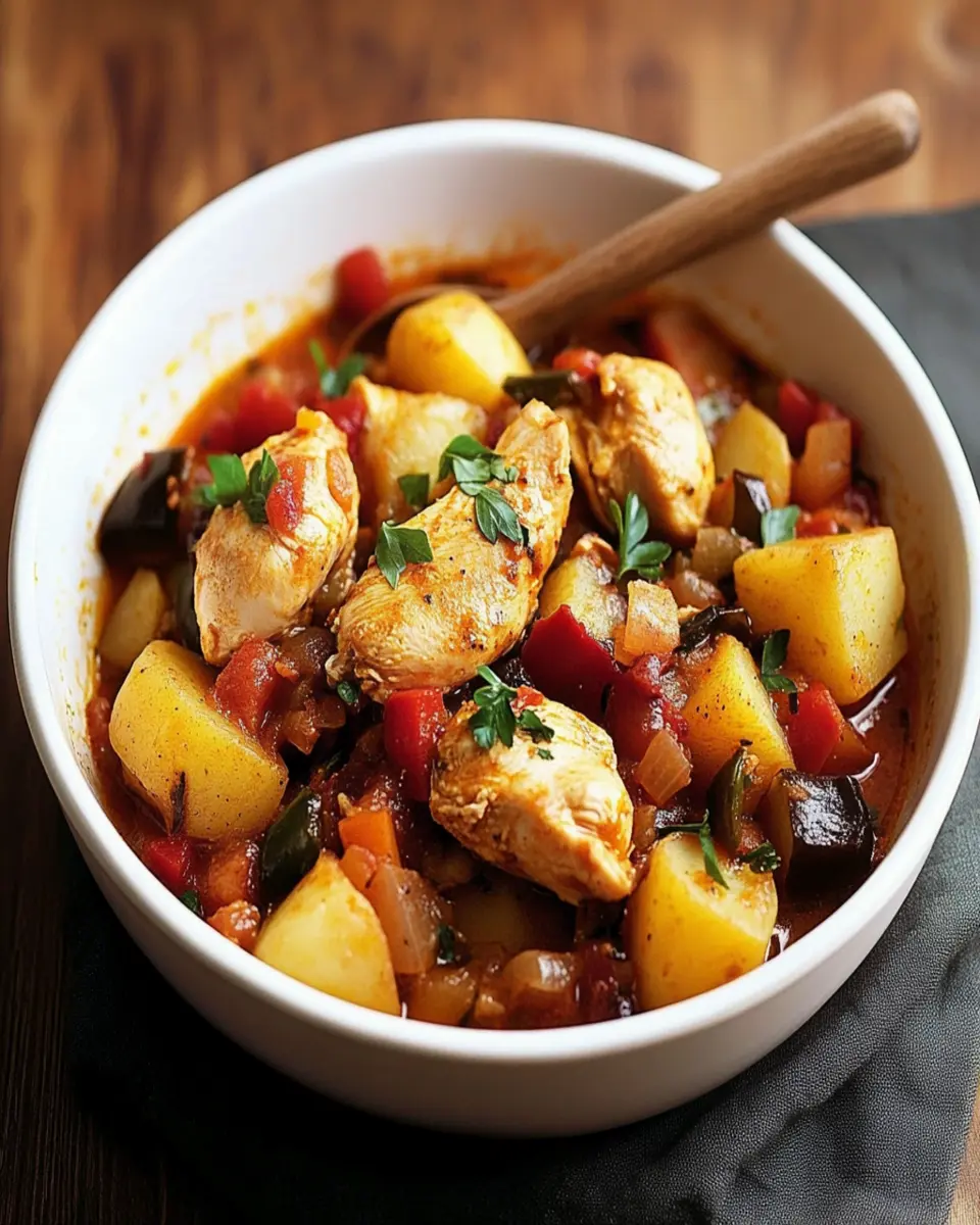Spanish chicken and potato stew First Image First Image