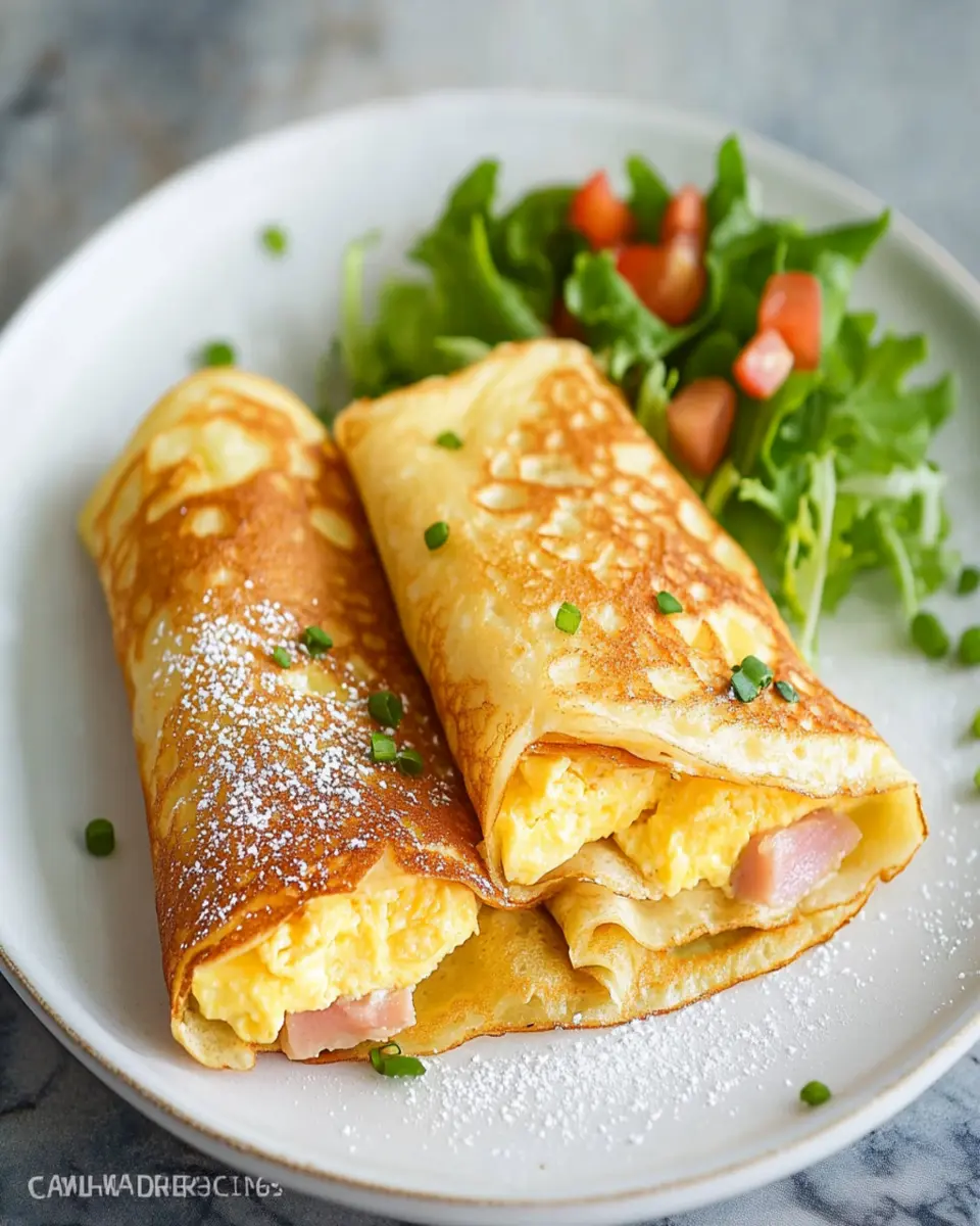 Egg, Ham and Cheese Crepes Recipe First Image First Image